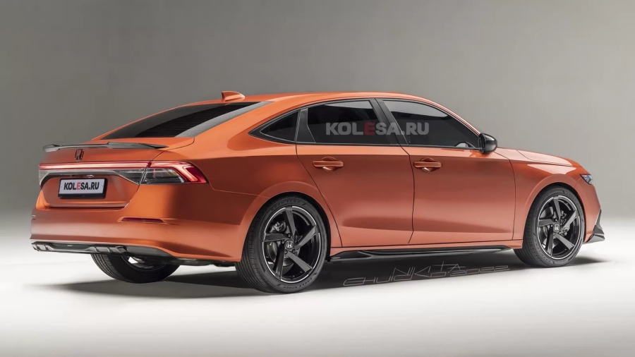 ภาพเรนเดอร์ 2024 Honda Accord เผยให้เห็นงานออกแบบสวยเรียบที่ด้านท้าย