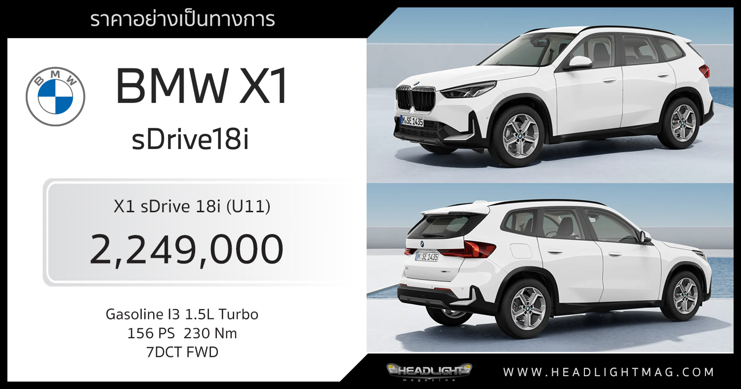All NEW BMW X1 (U11) มาครบทั้ง เบนซิน / ดีเซล / Plug-in Hybrid / iX1  ไฟฟ้า100% 
